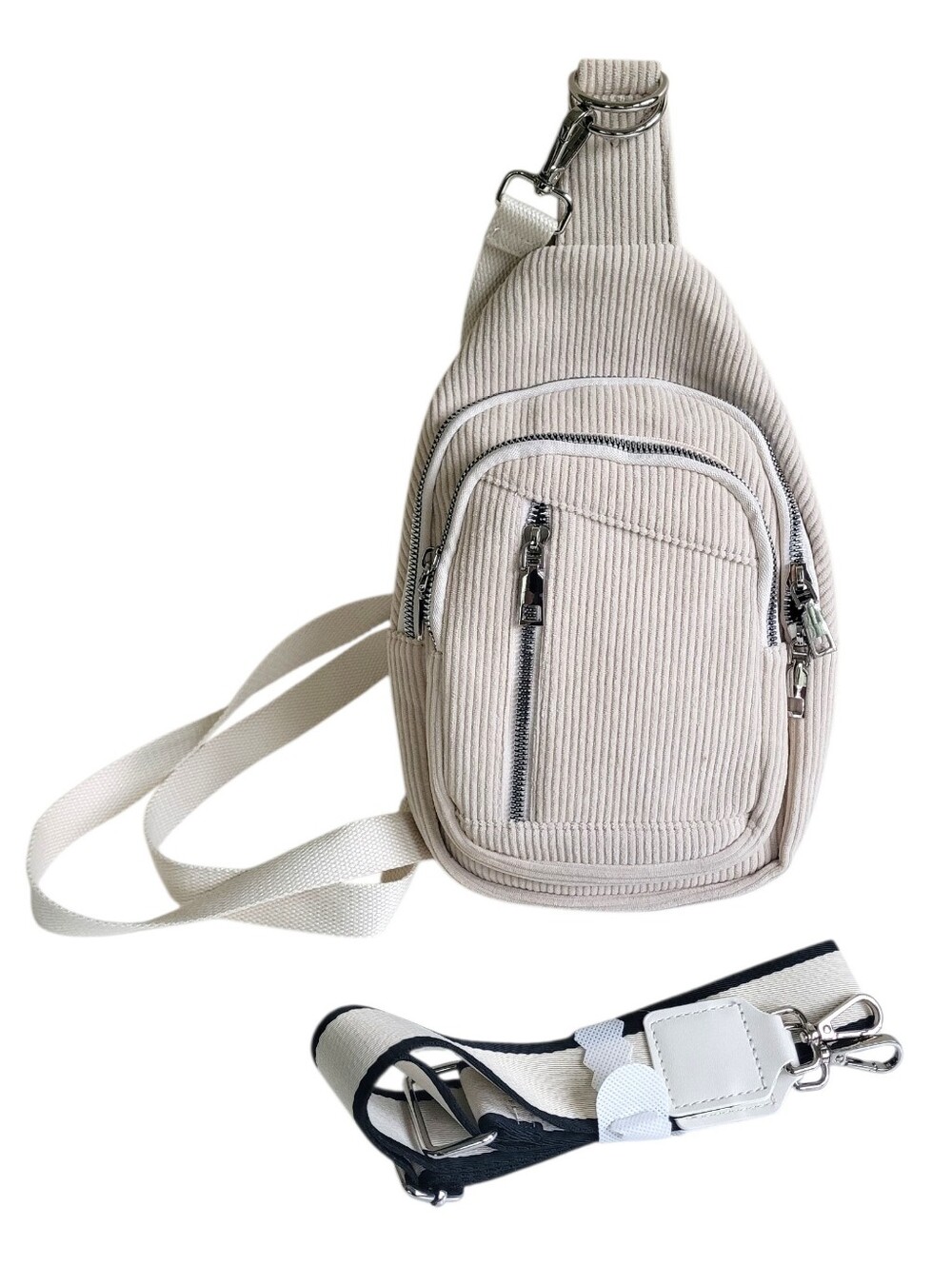 Myhozee Corduroy Sling Bag Small Cream